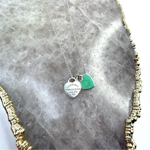 Tiffany & Co. Silver Return to Tiffany Mini Double Heart Tag Pendant Necklace - Picture 5 of 8
